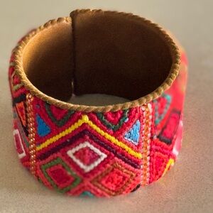 Noonday Collection Colorful Patterned Cuff Bracelet, Handmade, New Display Only